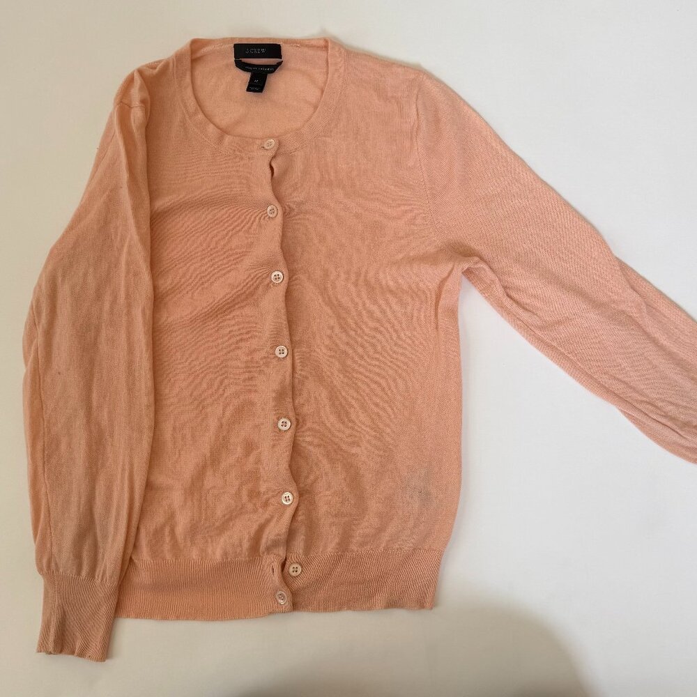 J Crew Peach Cashmere Cardigan
